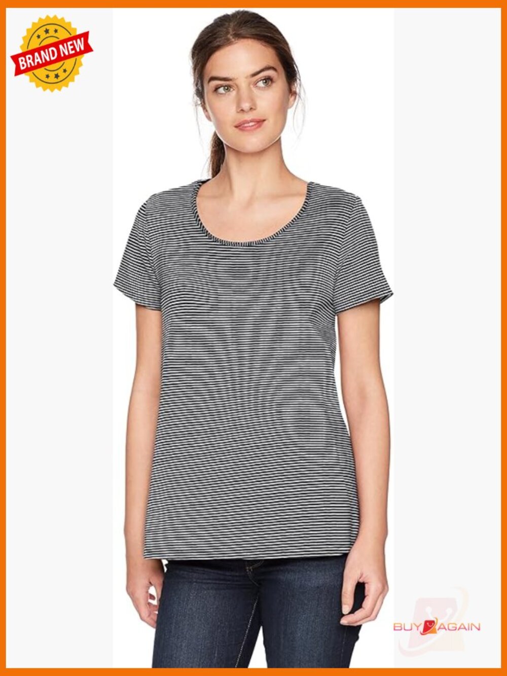 Crew Neck Short Sleeve Tee with High Low Hem and Crossover Back
